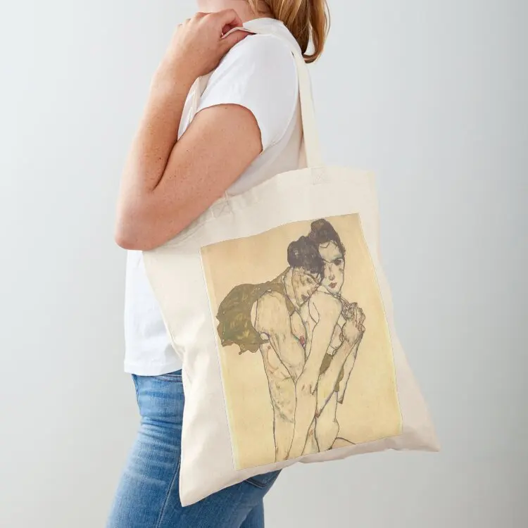 

Egon Schiele Friendship, 1913 Tote Bag shopping bags foldable personalized tote Gift bags Women's bag