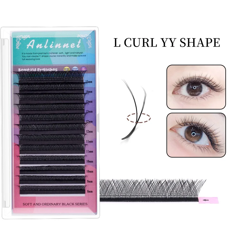 YY Type Eyelashes Faux Mink Professional Eyelash Hand Woven Eyelashes Extension Premium Professional Soft Natural Makeup Eyelash