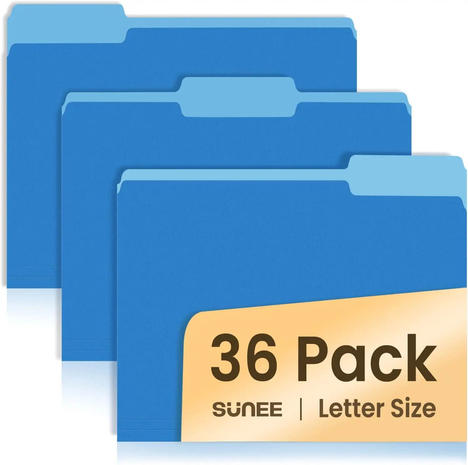 

36 Pack Manila Folders, 8.5 x 11 Colored File Folders for Home Office School Supplies, Blue