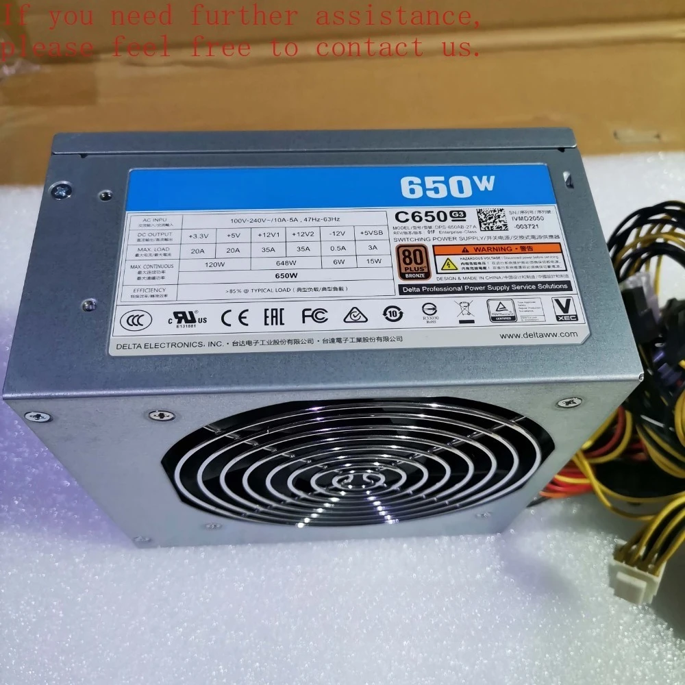 For Delta DPS-650AB-27A 650W Bronze Mute ATX Dual X79 X99 main board power supply Desktop computer power supply