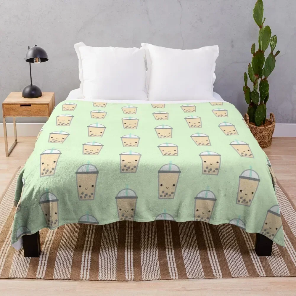 

Cute Bubble Tea (Boba) Throw Blanket Luxury Thermal Hair Blankets