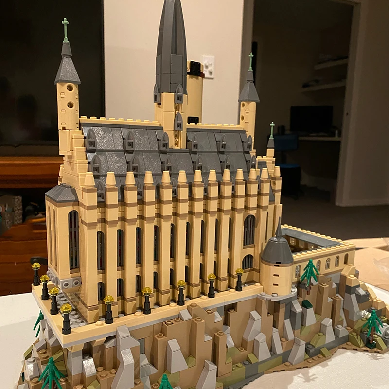 Jogo de filme moc castelo mágico bruxaria escola cenário arquitetônico modelo 6020 pçs blocos de construção tijolo quebra-cabeça brinquedos para o presente do miúdo