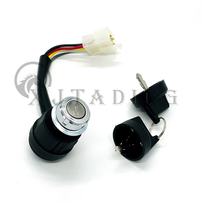 5 Wires Ignition Key Switch with 2 Keys On Off Start for 178F/186F Air Cooled Diesel Engine Tiller Start Switch