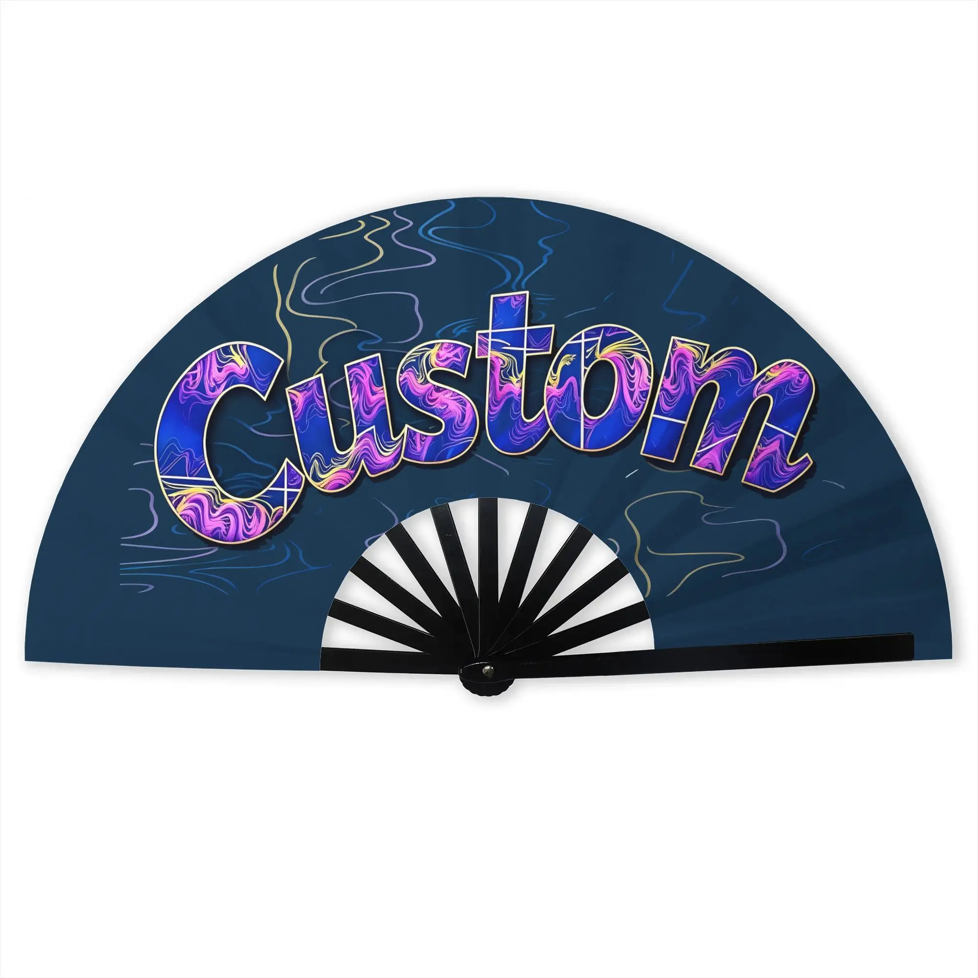 Custom Your Design Portable Pocket Fan Camping Text Name Folding Fan Chinese Dance Cooling Handheld Fans