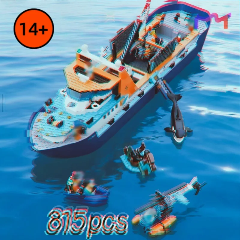 

815PCS FIT 60368 Arctic Research Ship Model Building Blocks City Series Assembly Bricks Home Decor Toys Kid Adult Birthday Gifts