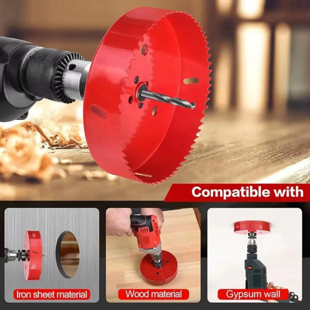 

152mm HSS 6 Inch Hole Saw Bi-Metal Professional Hole Cutter Multifunctional Wear Resistance Drill Bit Hole Saw Plasterboard