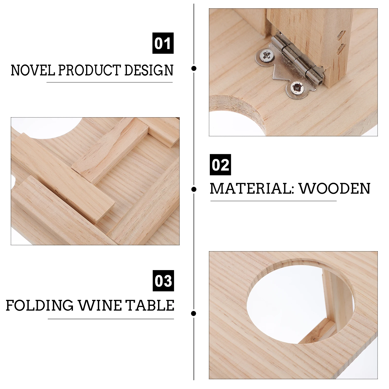

Foldable Wine Table Portable Square Desk Durable Wood Material Outdoor Camping Picnic Foldable Food Tables Garden Use