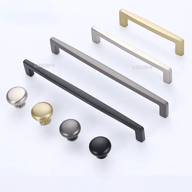 Gold Zinc Alloy Wardrobe Bedside Cabinet Locker Knob Long Handle Modern Minimalist Kitchen Cabinet Furniture Drawer Pull