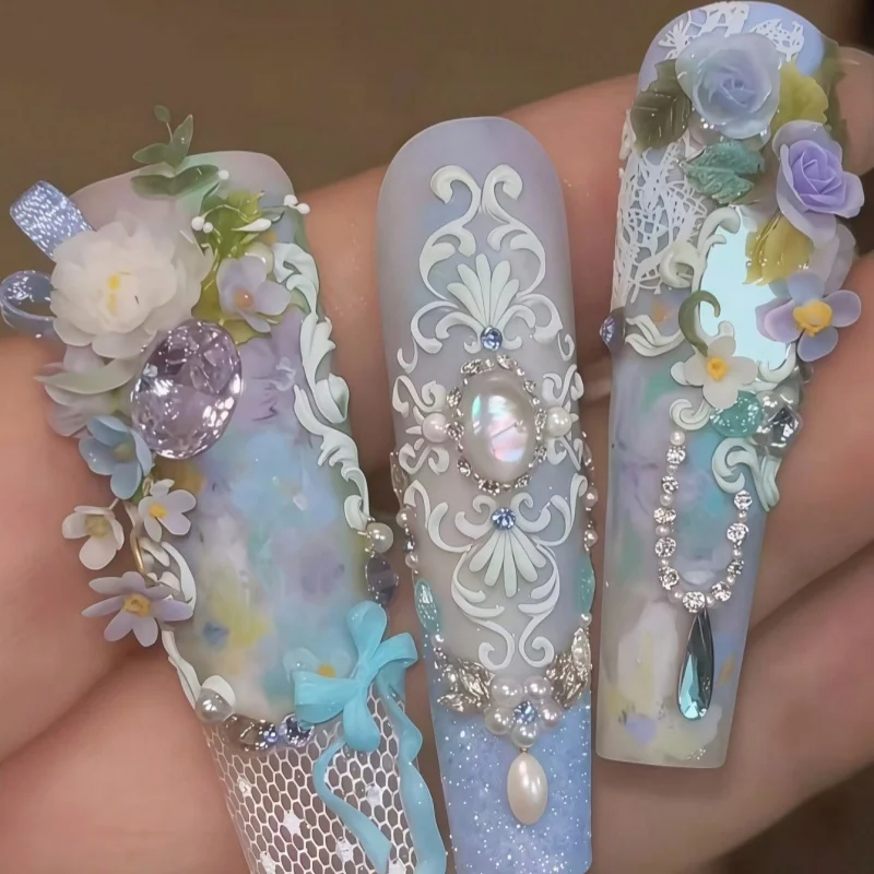 Künstlerische französische Ranken-Blumen-Bankett-Silikonform im europäischen Hofstil Rokoko-Blumenranken 3D-Schnitzerei für Nagelkunst – Detail 3