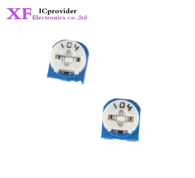 ตัวต้านทานตัวแปร065 100ชิ้น/ล็อตแนวนอน100K (104) สีฟ้าขาวปรับได้