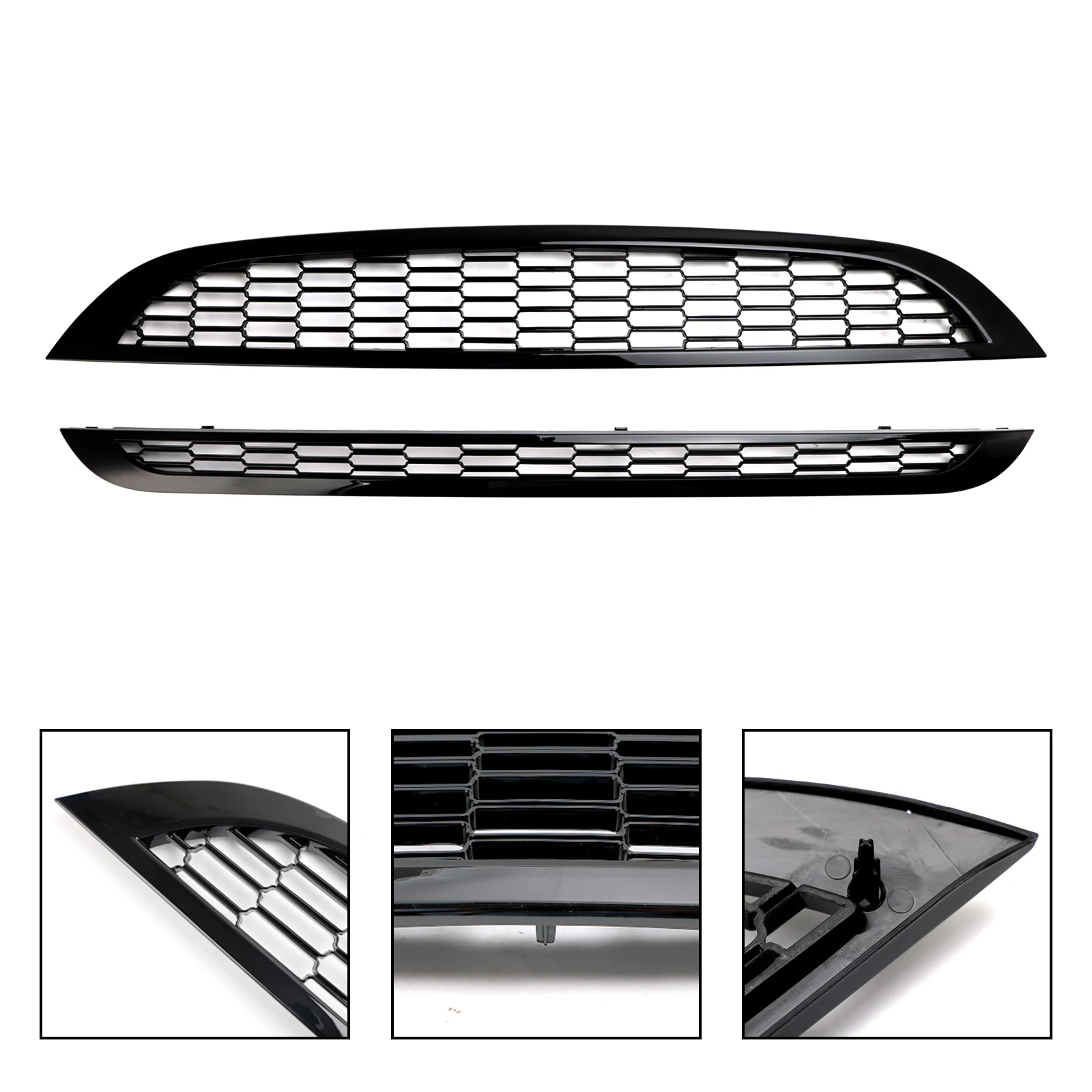 Artudatech 2PCS Honeycomb Mesh Front Grill Grille Fit For Mini Cooper R50 R52 R53 2002-2006 Car Accessories