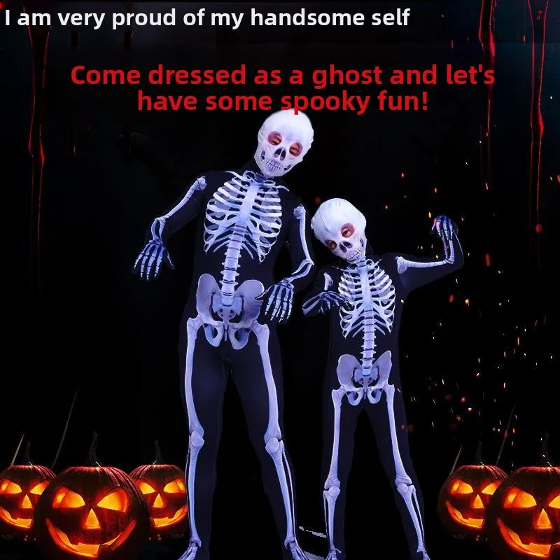 

loween Children's Skeleton Game Cosplay Costume Terror Outfit Ladies Ethnic Stage Costume Traditional Chinese Hanfu