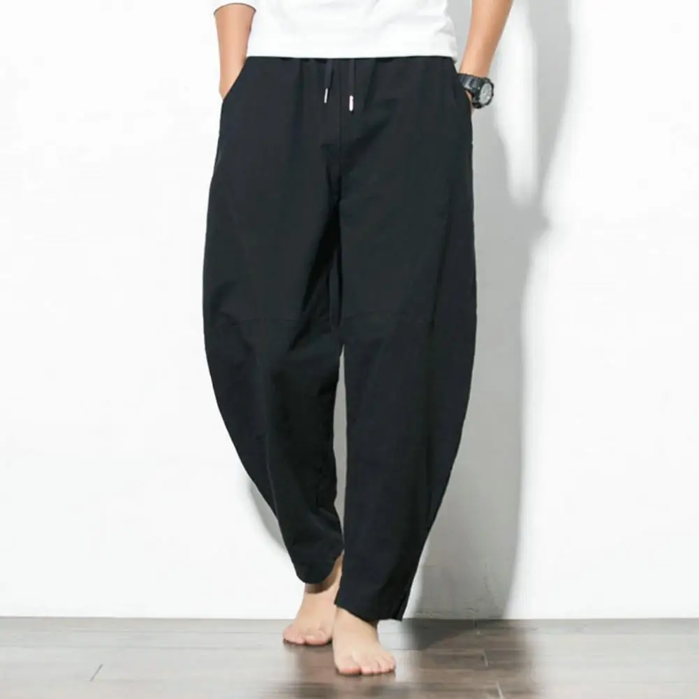 Convenient Summer Trouser Reusable Trendy Skin-friendly Men Linen Beach Pants  Summer Pants Loose