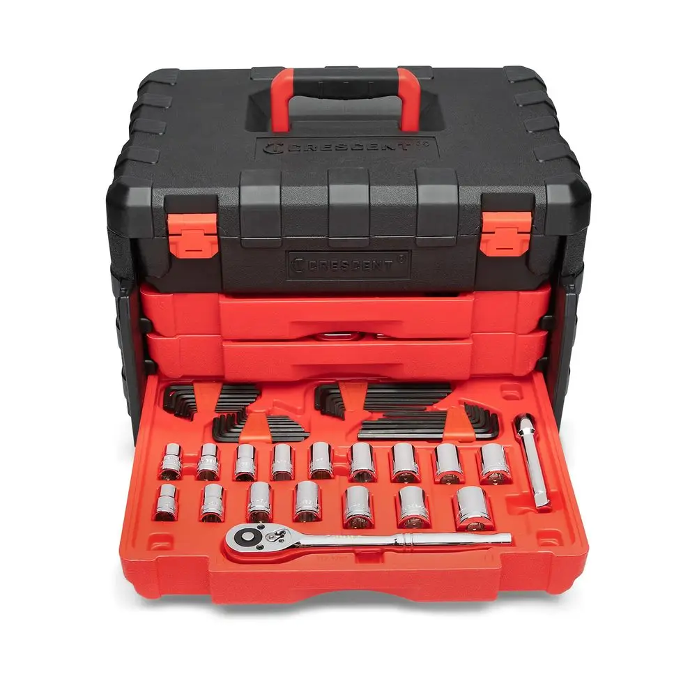 229 Piece 1 4, 3 8 amp 1 2 Drive Mechanics Hand Tool Set with 3 Drawer Storage Case CTK229C