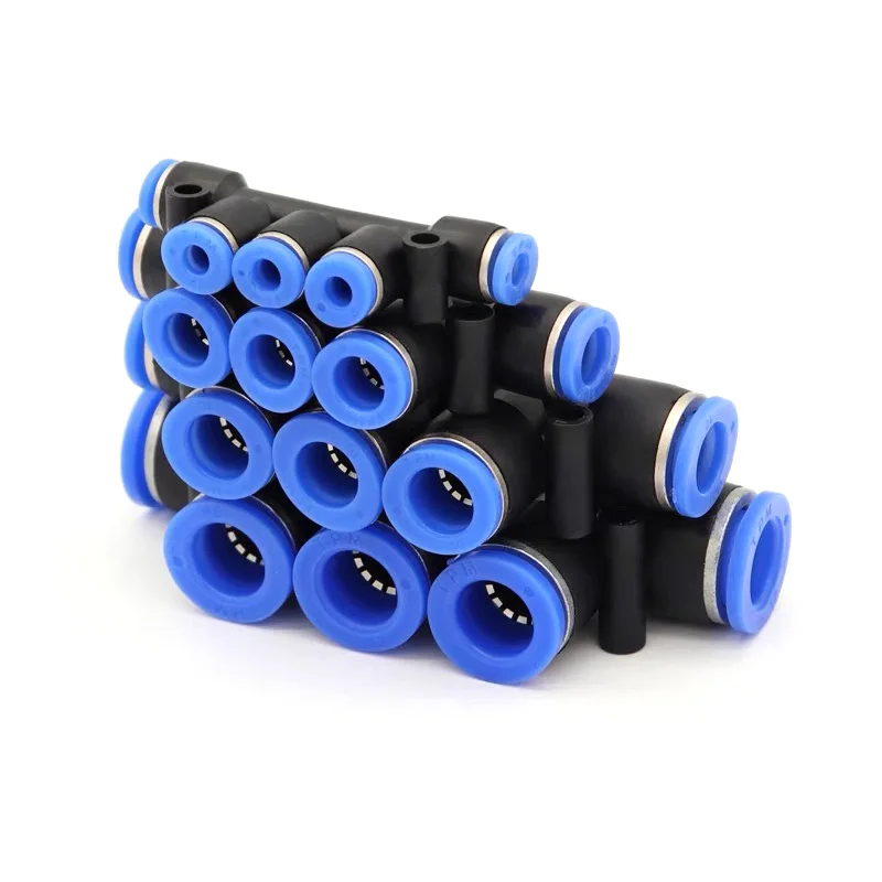 50/100/500PCS Air Pneumatic Fittings PK 4mm 6mm 8mm 10mm 12mm Plastic Fitting 5way Hose Quick Release Couplings Connector