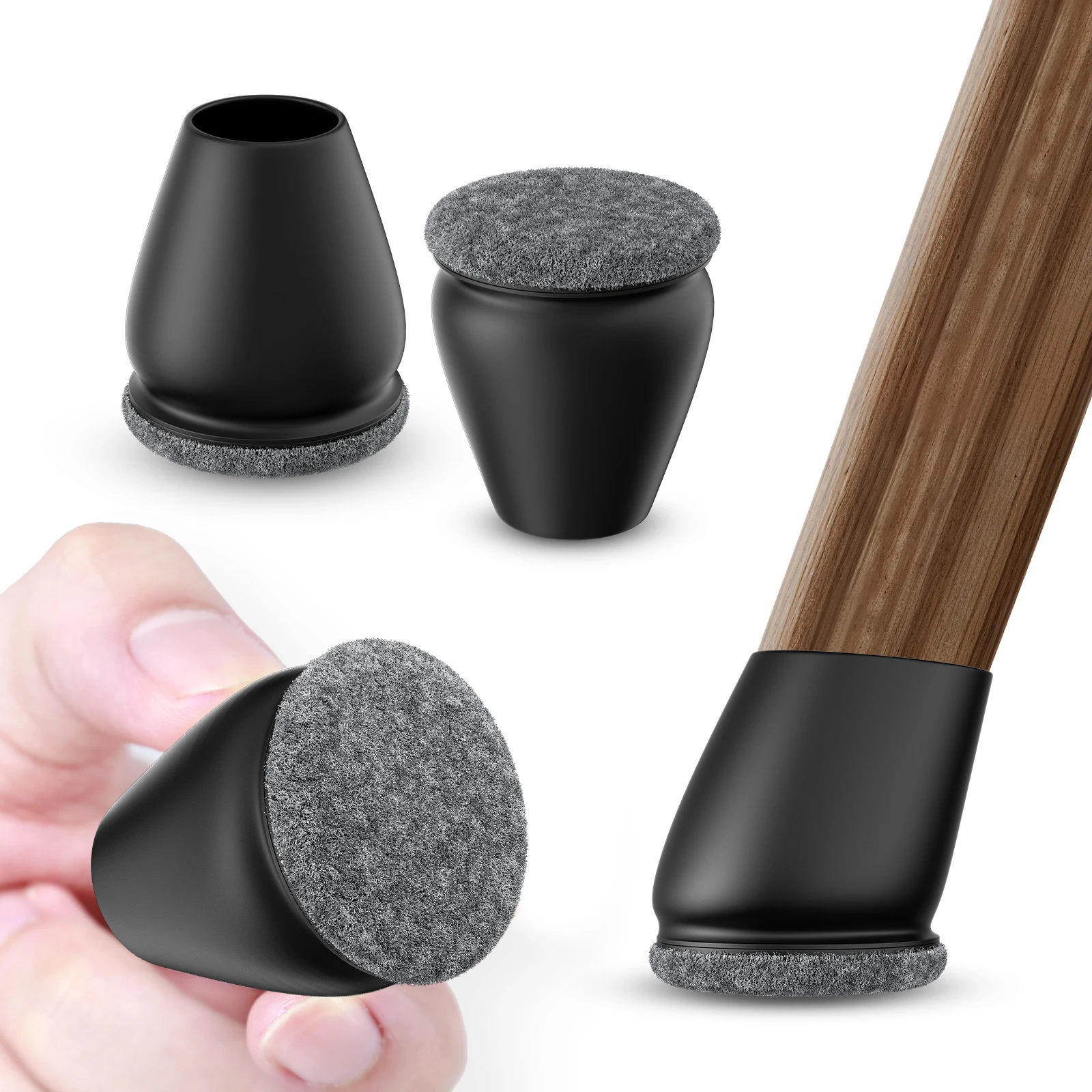 16PCS Chair Leg Floor Protectors for Hardwood Floors Silicone Felt Furniture Feet Pad to Protect Wood Chair Leg Cap Reduce Noise