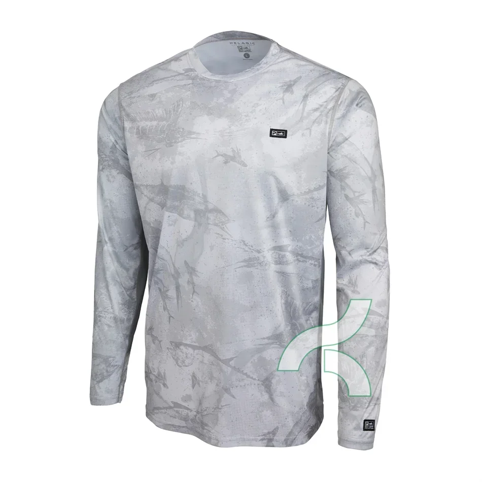 PELAGIC-Camuflagem Manga Longa Camisa de Pesca Masculina, Proteção Solar, Roupas de Pesca, Máscara Facial com Capuz, Jersey