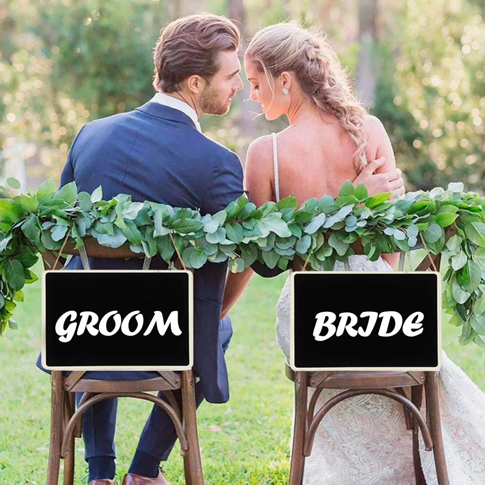 Wedding Decorations Wooden Blackboard Mr Mrs Bridal Shower Photobooth Message Board Signs for Home Birthday Wedding Party Decor