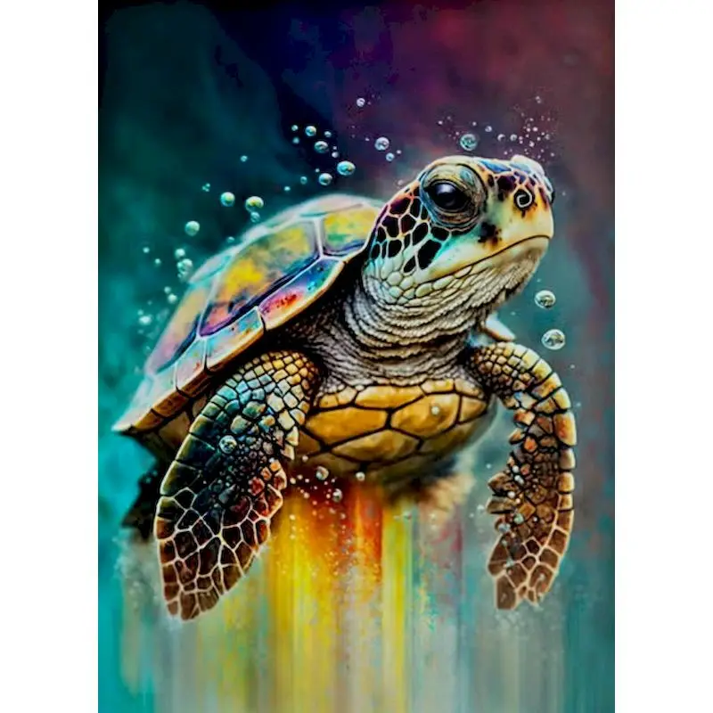 GATYZTORY Diy Painting By Number Sea Turtle On Canvas With Frame Oil Picutres Drawing By Number HandPainted Coloring Home Decor