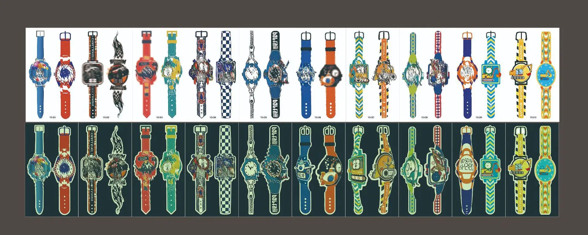 10 stücke kinder Leuchtende Tattoo Aufkleber Lustige Kreative Nette Einhorn Dinosaurier Cartoon Leuchtende Uhr Temporäre Tattoo Aufkleber