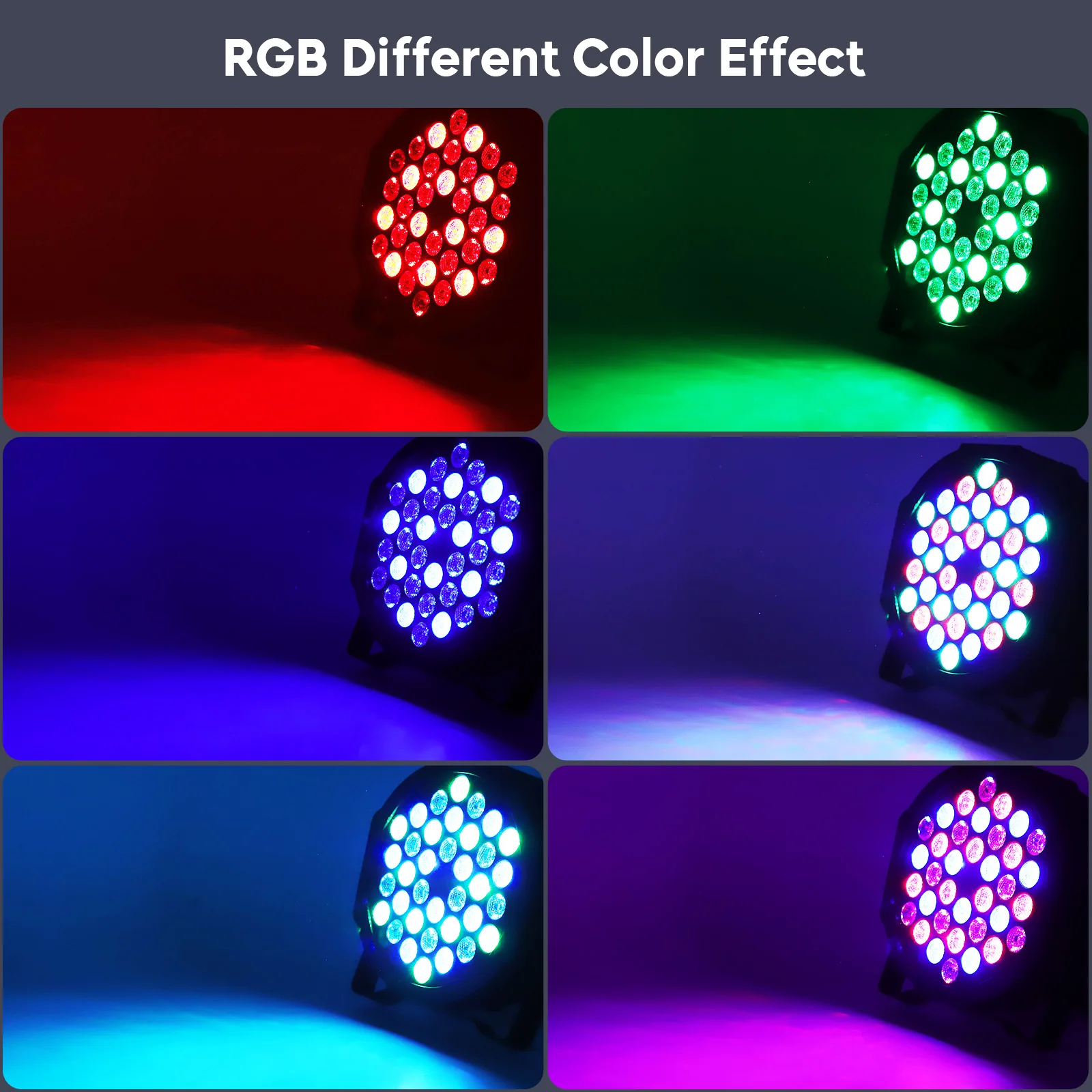 Yiflamefly 4 قطع RGB 36 LEDs ضوء موازي الضوء مع جهاز تحكم عن بعد مع شاشة إلكترونية 7CH DMX لنادي حفل الزفاف KTV