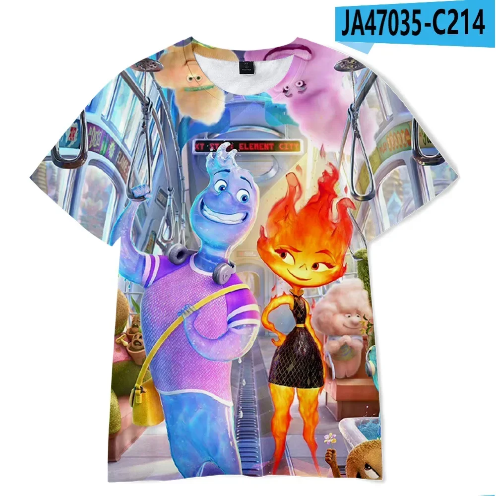 2024 Disney Anime Elementaire T-Shirt Voor Kinderen Volwassen Korte Mouw Shirts Schattige Tee Jongens Meisjes Top Kleding