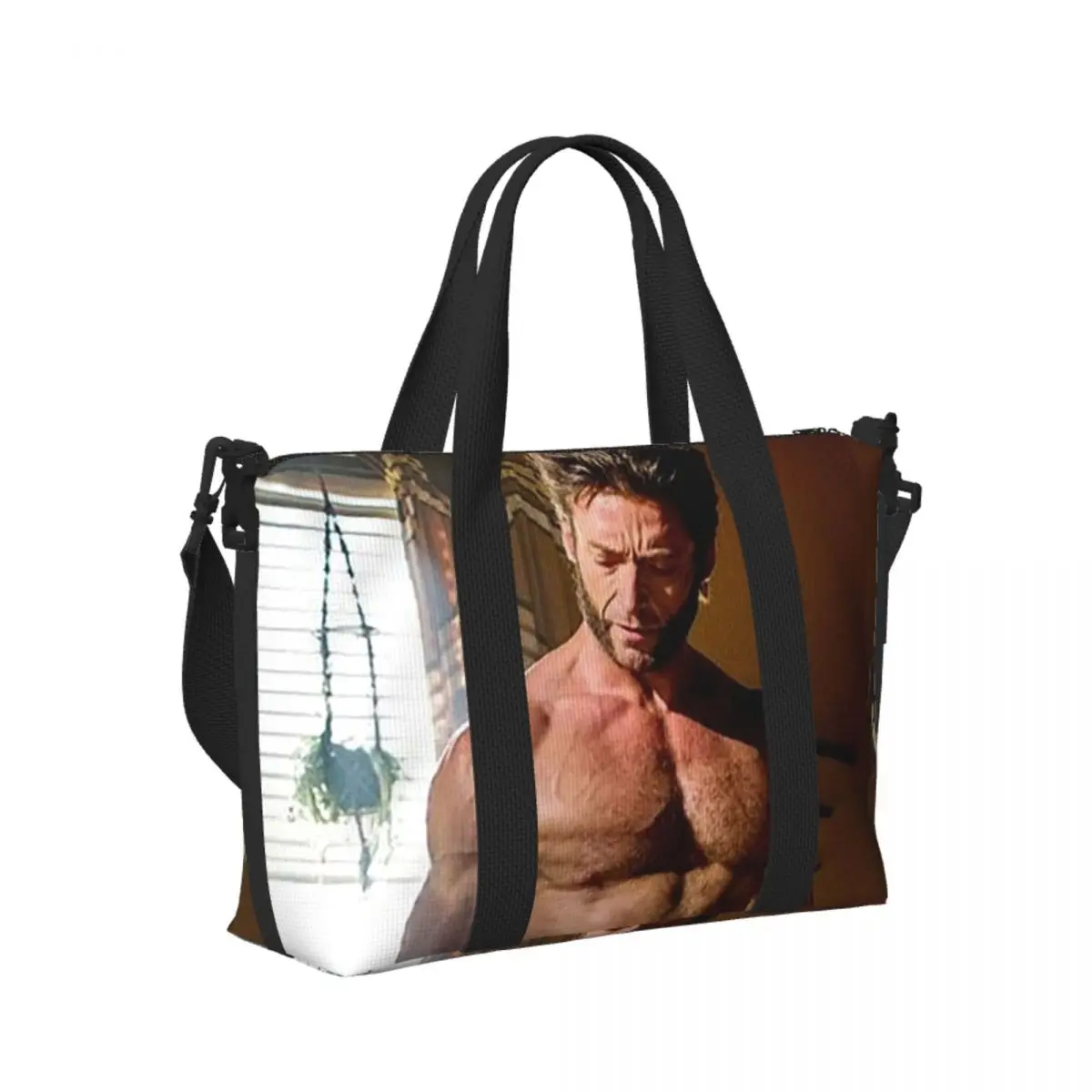 

Пляжная дорожная сумка Hugh Jackman на заказ, большая вместительная сумка-тоут для спортзала, спортивная женская дорожная сумка для покупок