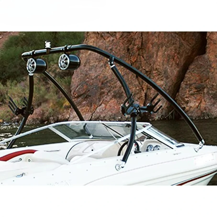 Origin Advancer Boat Wakeboard Tower 2.25" Tube Glossy Black Water Sports Folding Boat Towers
