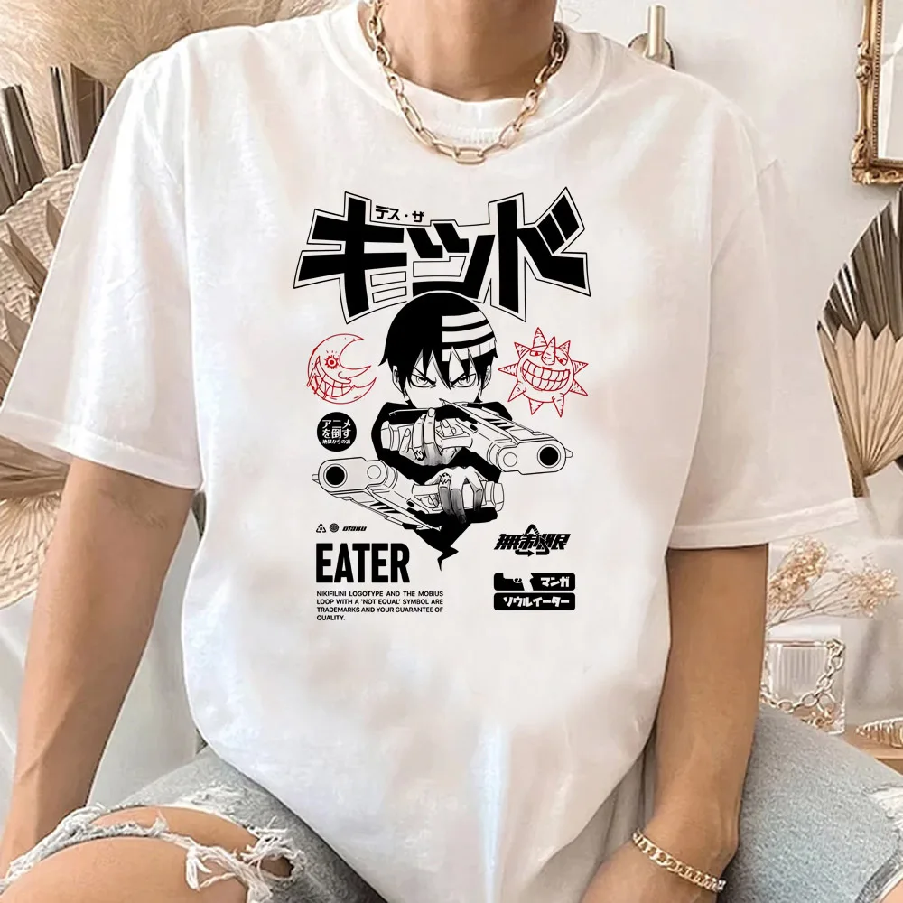 Soul Eater top tees girl 2000s Trendy harajuku  Colorful Grunge graphic t-shirt Gothic korean clothes Vintage women