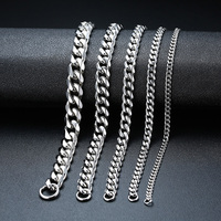 Vnox Wolesale 3-11mm Chunky Miami Curb Chain Bracelet for Men, Stainless Steel Cuban Link Chain Wristband Classic Punk Heavy