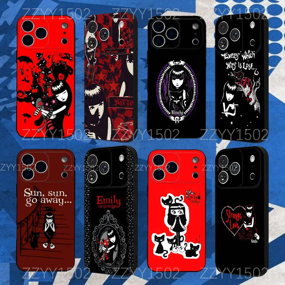 E-Emily – coque de téléphone The Strange Gothi, pour iPhone 17,16,15,14,13,12,11,X,XS,8,7,Pro,Max,Plus,E,SE4,Air,Mini, cadeau en TPU souple