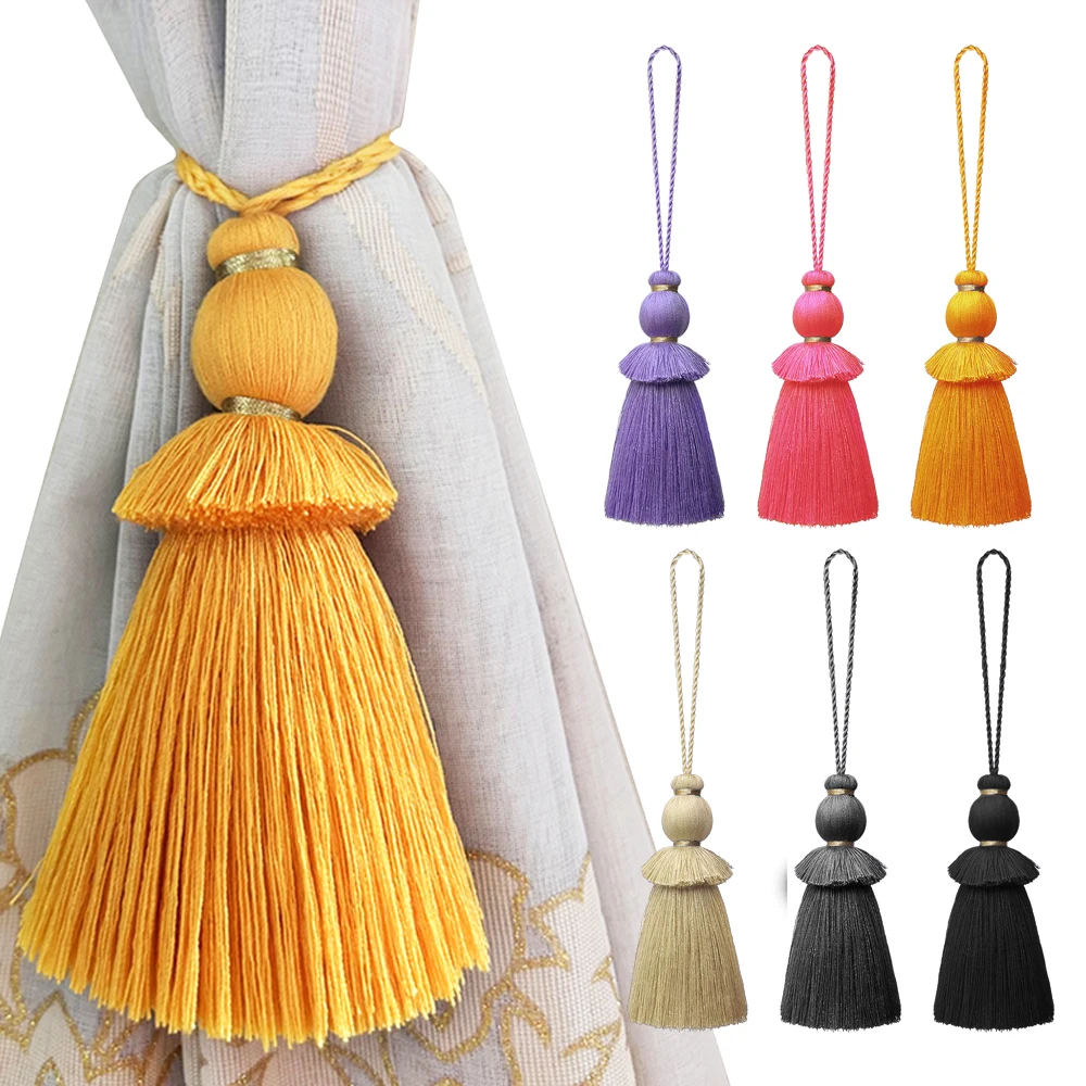 Curtain Tassels Soft Elegant Handmade Tassels with Cord Loop DIY Accessories for Curtain Door Knob Pillows.