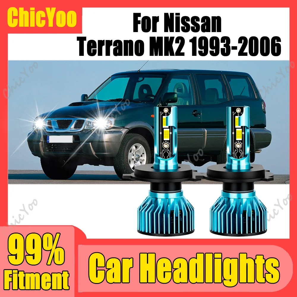 

2PCS Canbus No error H4 High Low Beam LED Headlights 120W 30000LM Auto Headlight 6000K White For Nissan Terrano MK2 1993-2006