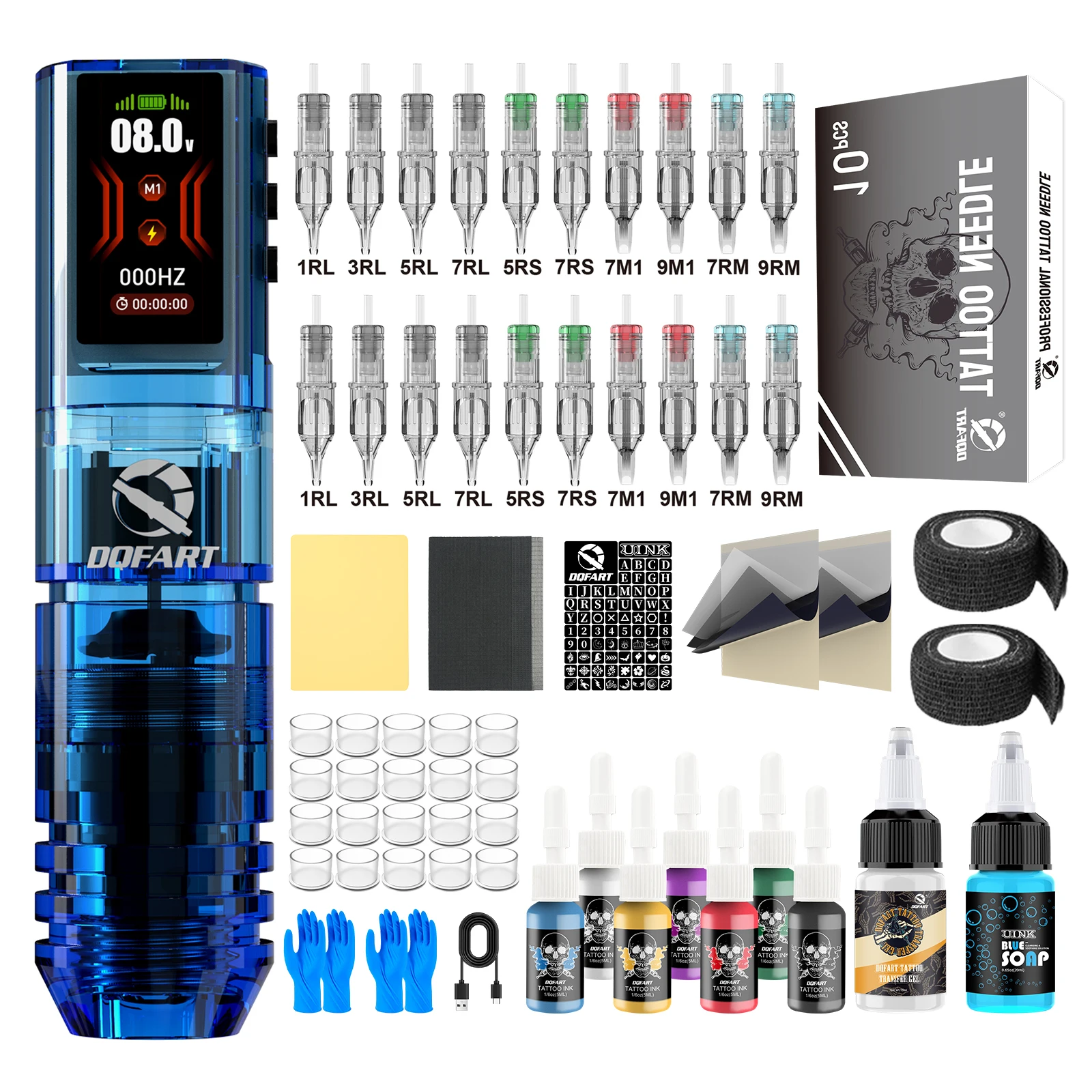 

DQFART Tattoo Machine Set Wireless Tattoo Pen 12V 10000RPM 1600mAh Battery Sustainable Work 5 Hours For Tattoo Artist Tattoo Kit