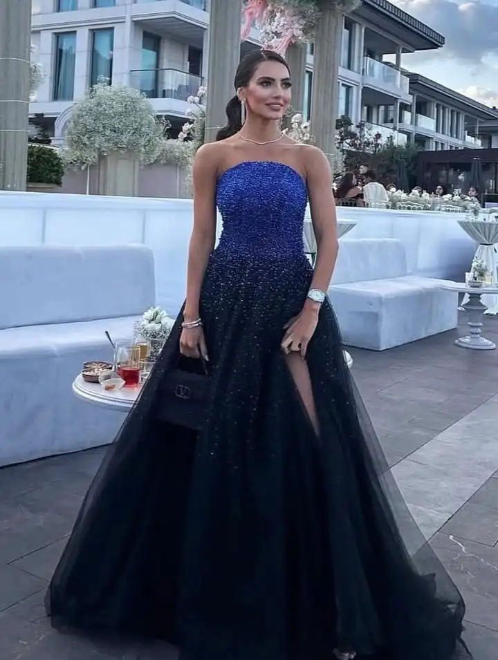 AsaNagi Elegante Avondjurken Dames Gradiënt Gelaagdheid Jurken Zijsplit Speciale Feestjurken Gelegenheid Aangepast 2025