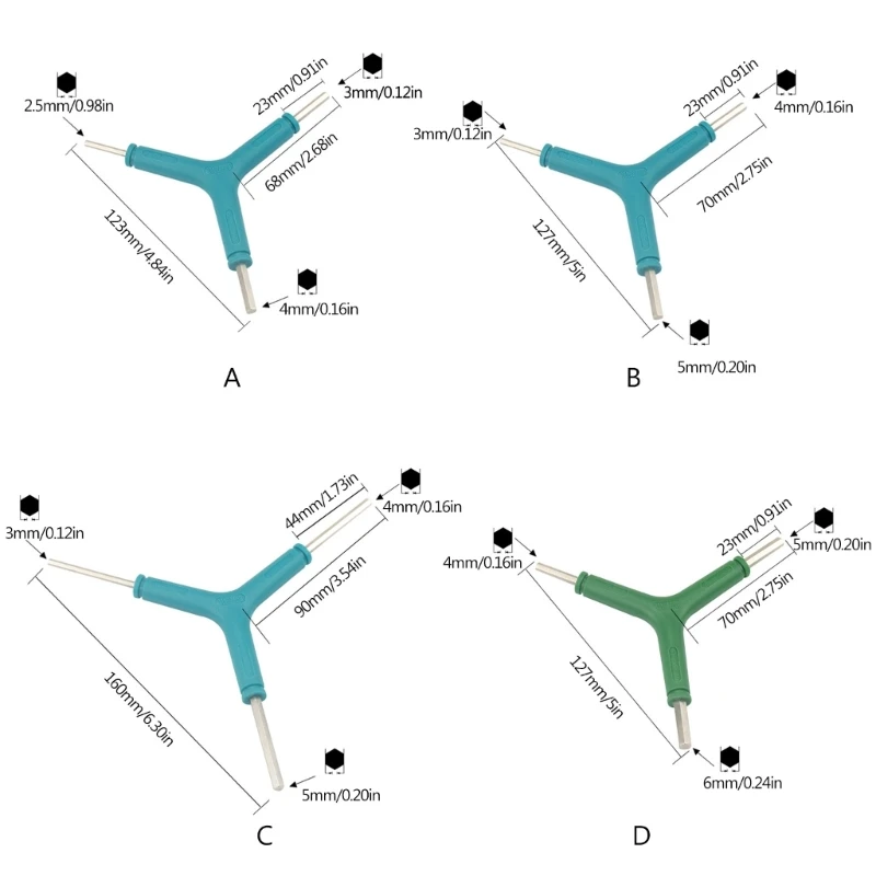Three Way Allen-Wrench Y Shape Bike Hex Wrench  Cycling Torque-Spanner