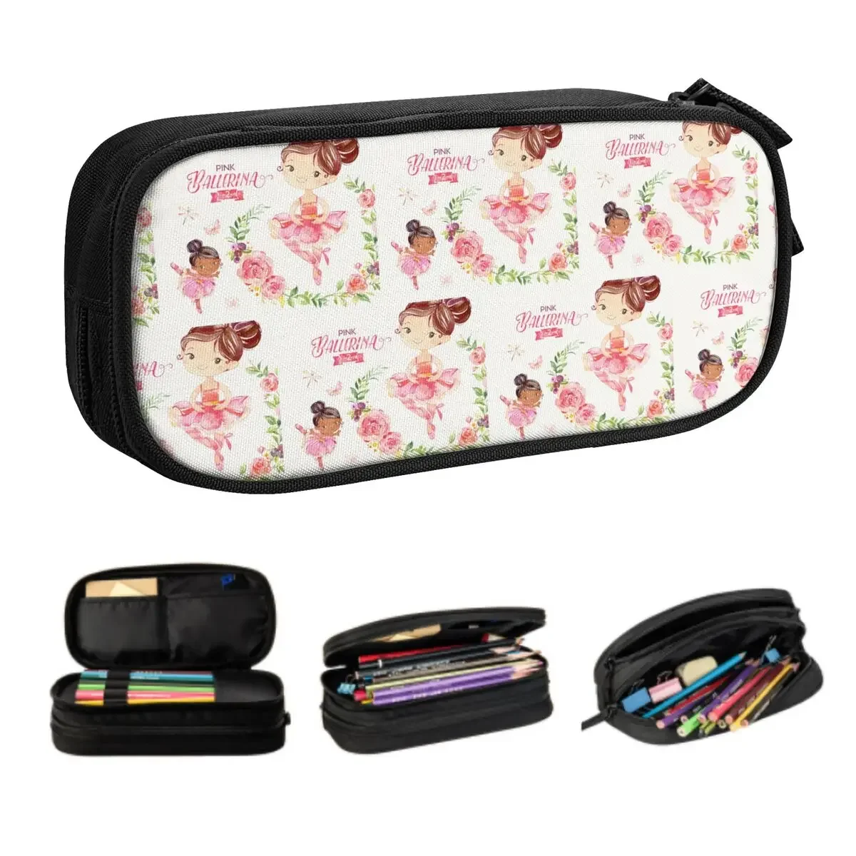 

Custom Cute Ballet Art Pencil Case for Boy Girl Big Capacity Ballerina Dancer Pencil Pouch Stationery