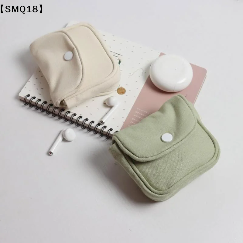 Portable Mini Cash Wallet Solid Color Cotton Cosmetic Bag Soft Lightweight Earphone Bag Women【SMQ】