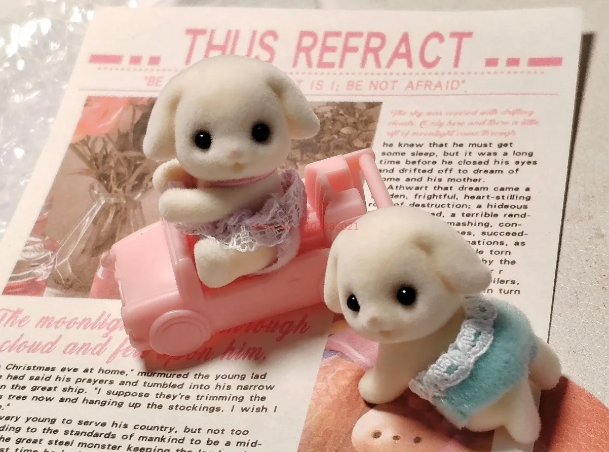 Sylvanian 가족 애니메이션 피규어 아기 인형, 아기 쌍둥이 애니메이션 피규어, 숲 가족 카와이 모델, 어린이 선물