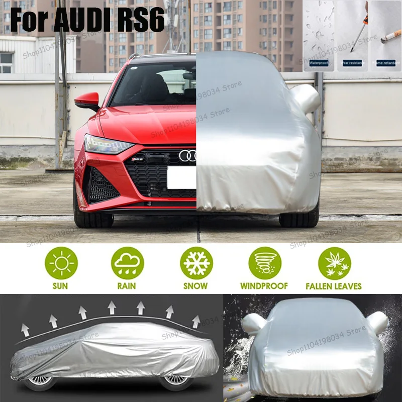 Para AUDI RS6 piezas de automóvil Anti nieve Anti polvo protector solar Anti-uv pintura antipeeling y Anti agua de lluvia 210t cubierta de coche