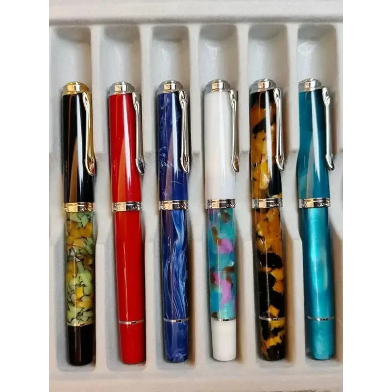 

Новая акриловая перьевая ручка ADMOK 400 с поршневым механизмом заправки чернилами, пером Schmidt, для письма, офиса и творчества