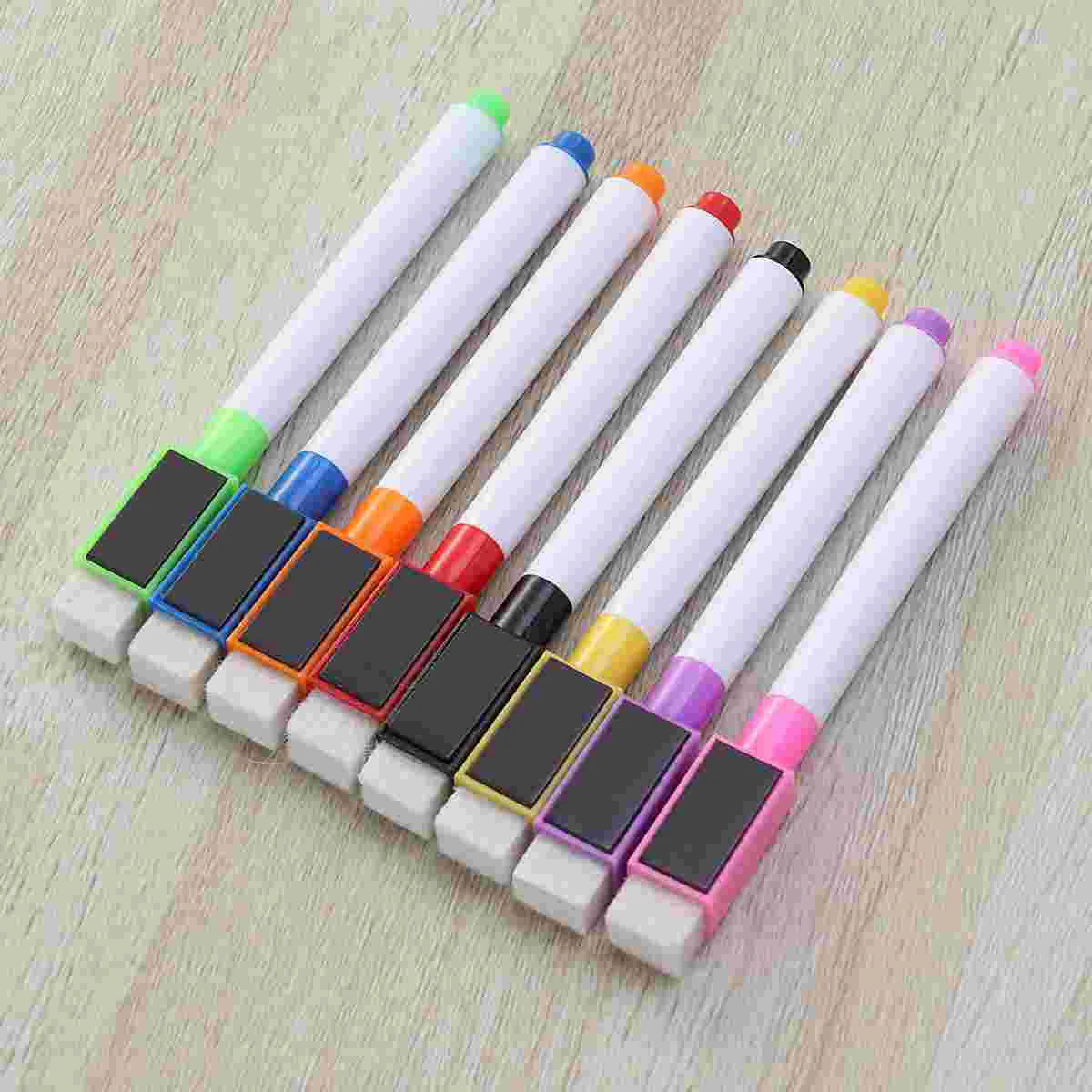 Dry Erase Markers With Eraser Whiteboard Dry Markers Erase Small Pen Magnet DrawingColored Pencils For Kids Marker Erasable