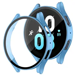 Glass+Case for Samsung Galaxy Watch 4/5/6 40mm 44mm PC Matte Protective Bumper Shell Galaxy Watch 6 44mm 40mm Protector Cover