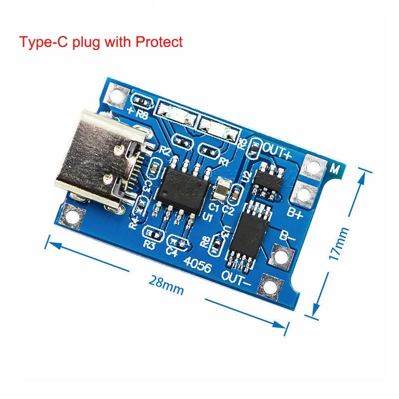 C타입 미니 마이크로 USB 리튬 배터리 충전기 모듈 충전 보드, 보호 이중 기능, 5V 1A 18650 TP4056, 1 개