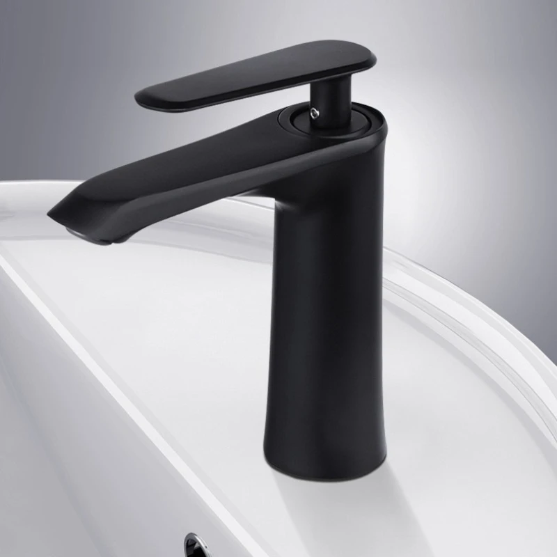 

American Minimalist Black Bathroom Cabinet Basin, Washbasin, Basin, Upper and Lower Basins Hot and Cold Faucets Bathroom Faucets