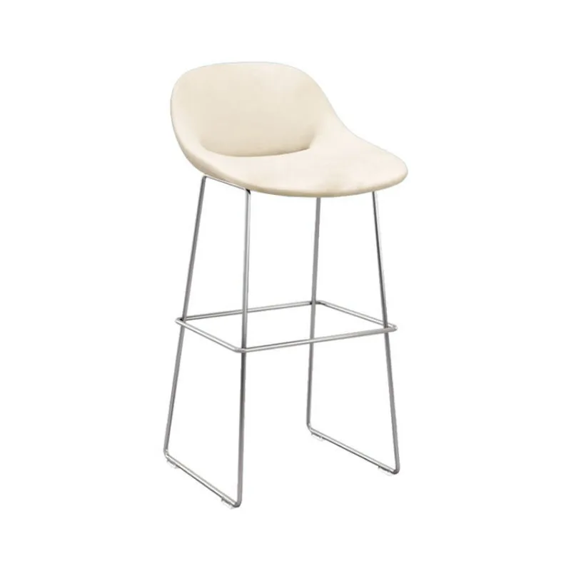 Stainless steel soft bag bar chair, chain restaurant cafe bar chair, library styled cotton high chair