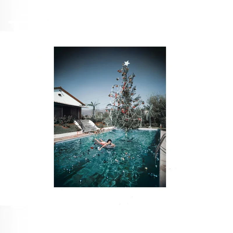 Slim Aarons Swim, Print Art Canvas Poster, For Living Room Decor, Home Wall Picture
