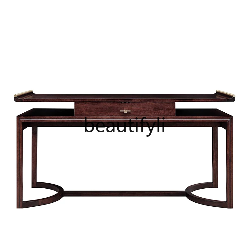 

Solid wood desk New Chinese-style study boss computer desk