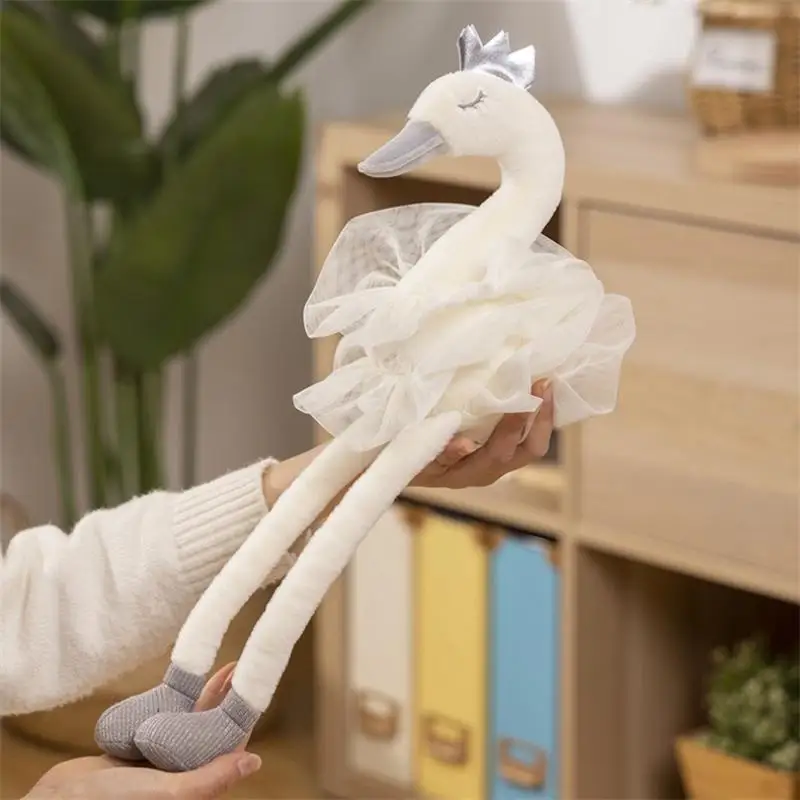 Sweet Cartoon Swan Plush Doll for Home Decoration; Lovely Stuffed Animal Princess Swan Toy