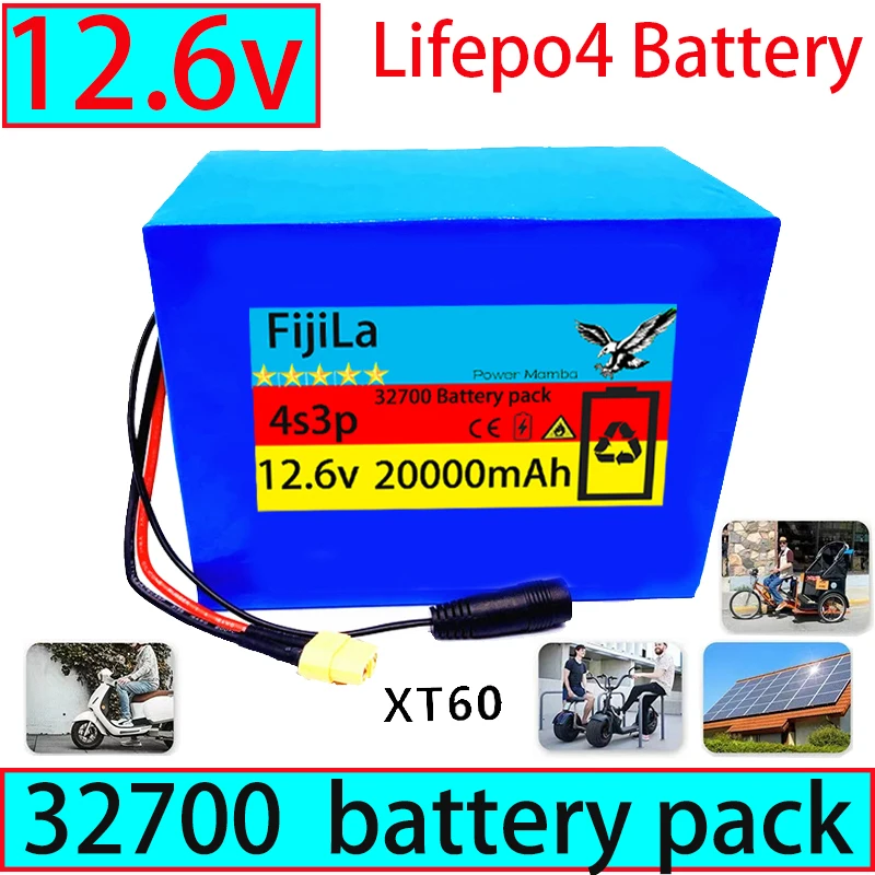 

Power Your Ride with 32700 Lifepo4 Battery Pack, 12.6V 20Ah, Designed for Electric Vehicles with BMS Balanced Protection System